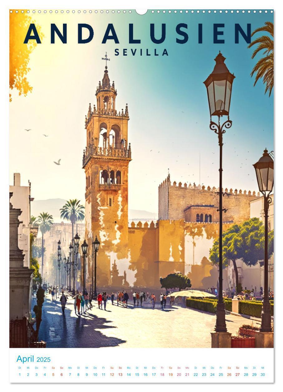 Bild: 9783435875498 | Andalusien - Old School Poster Style (Wandkalender 2025 DIN A2...