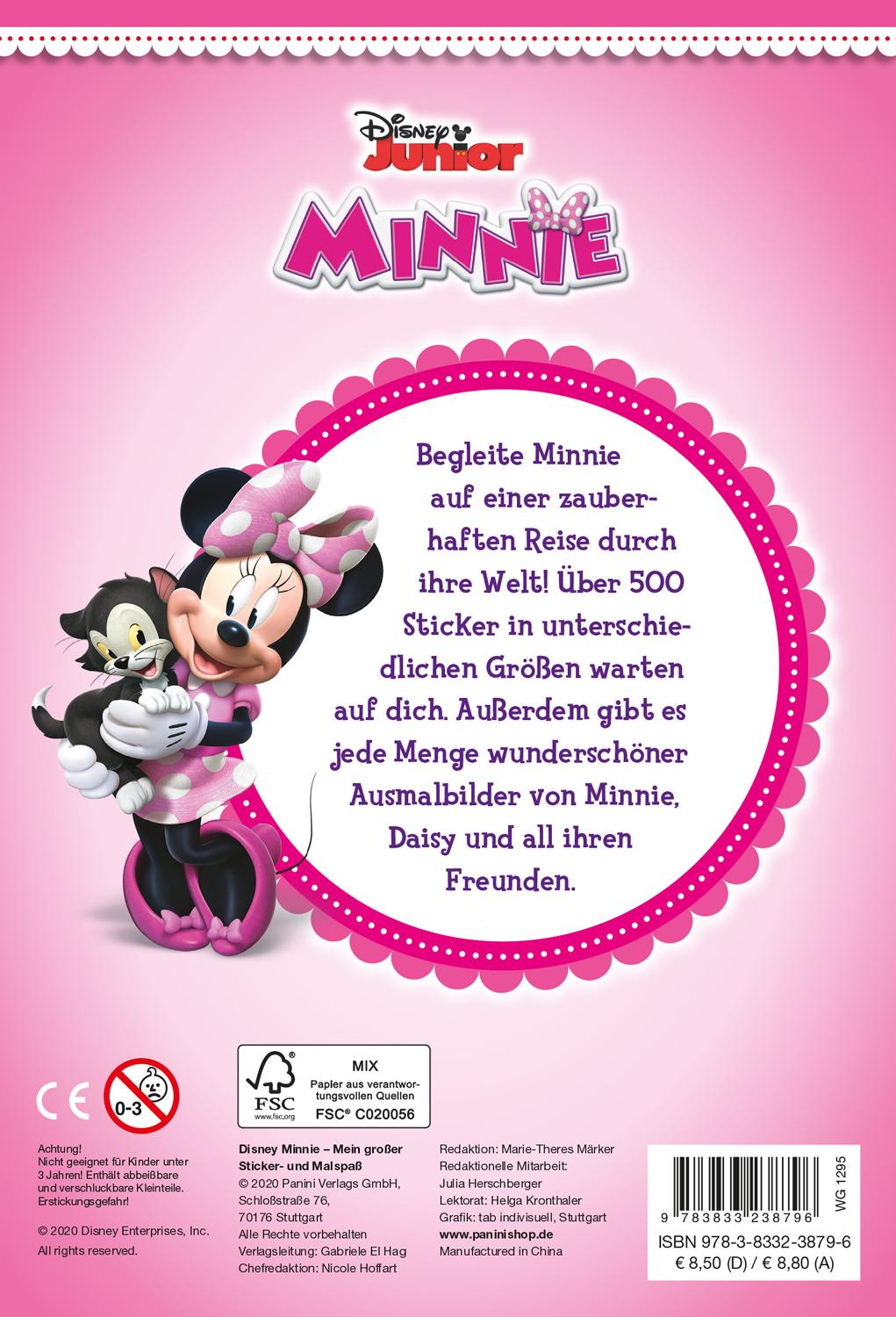 Rückseite: 9783833238796 | Disney Minnie: Mein großer Sticker- und Malspaß | Panini | Taschenbuch