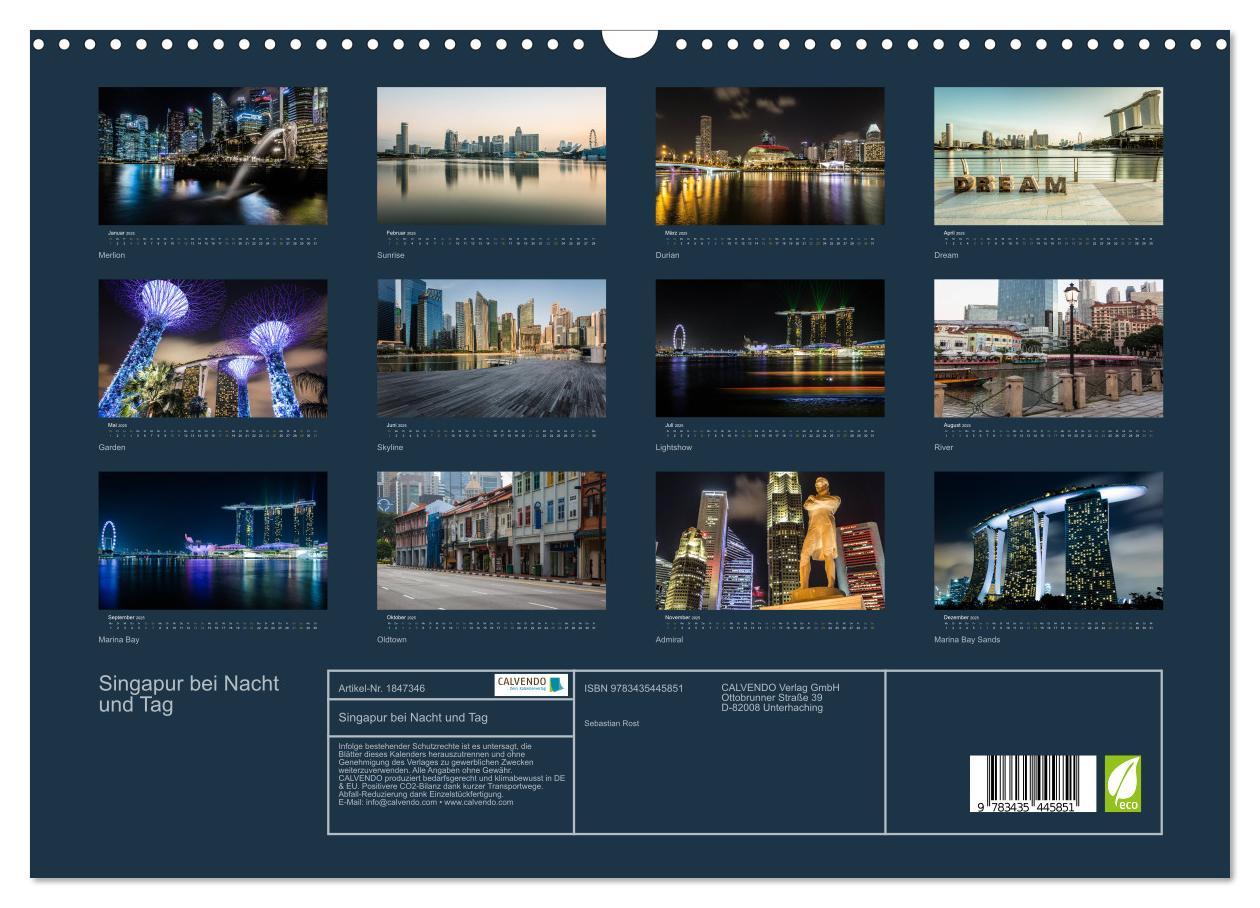 Bild: 9783435445851 | Singapur bei Nacht und Tag (Wandkalender 2025 DIN A3 quer),...