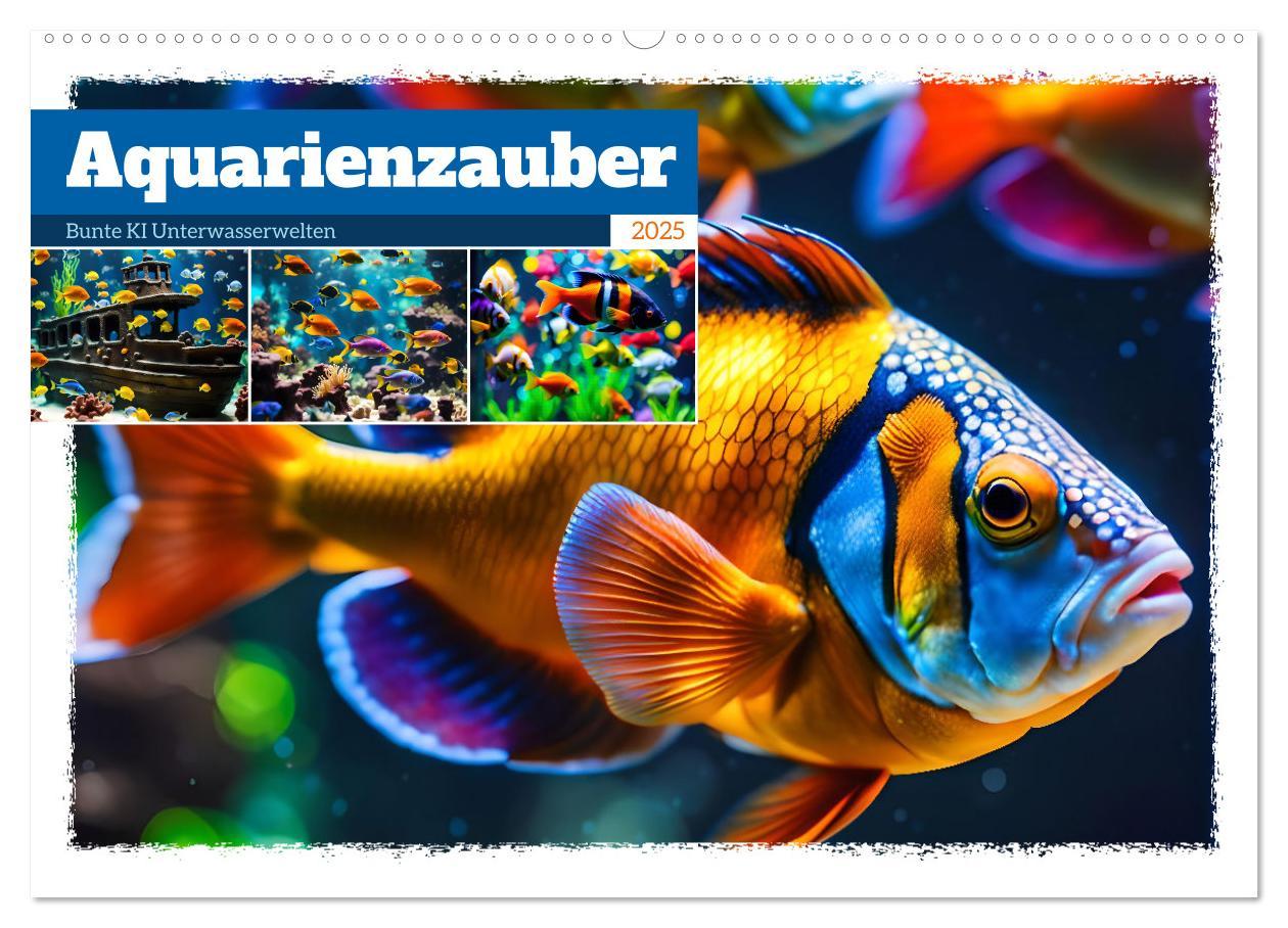 Cover: 9783457144817 | Aquarienzauber - Bunte KI Unterwasserwelten (Wandkalender 2025 DIN...