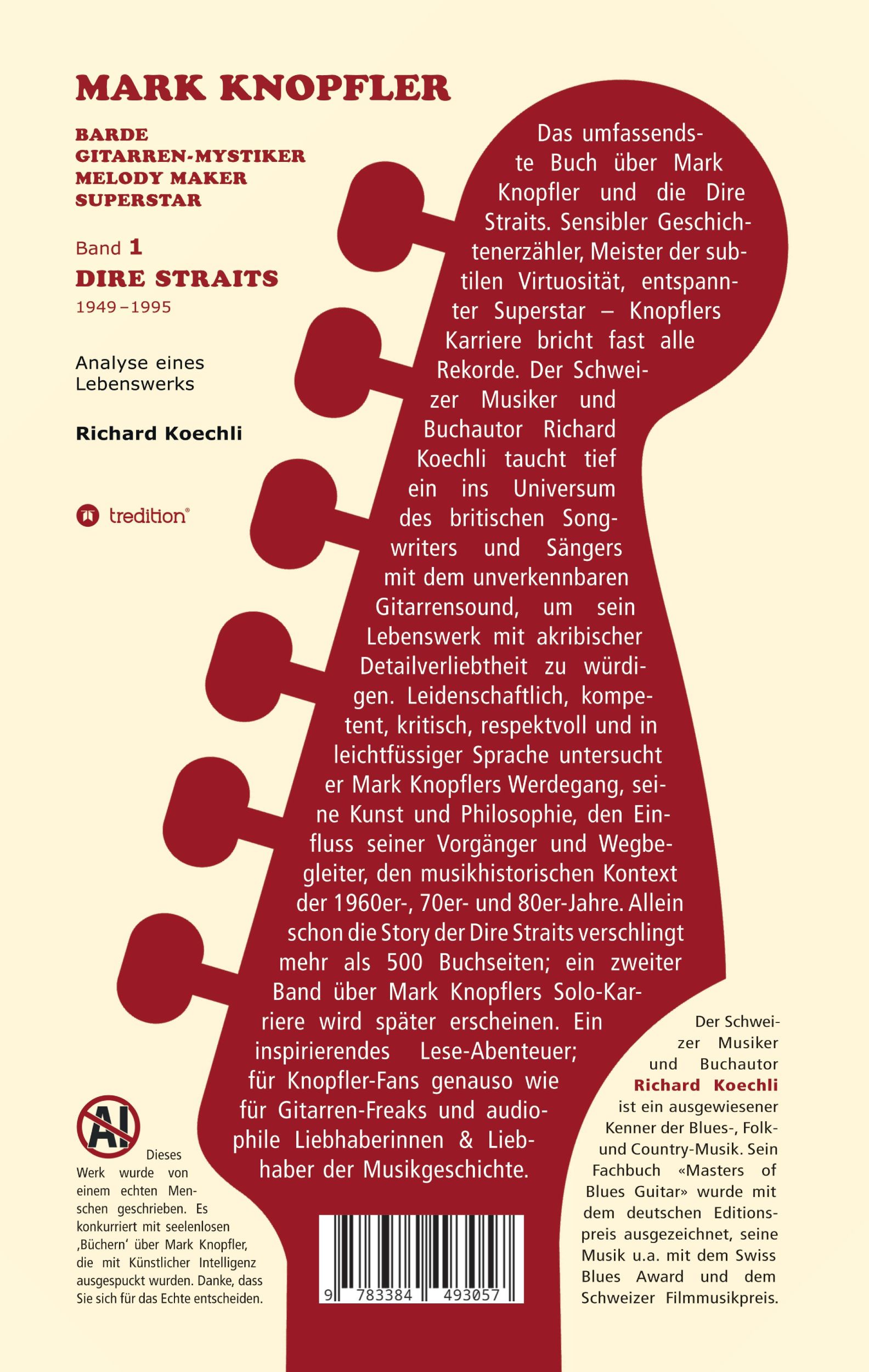 Rückseite: 9783384493057 | Mark Knopfler (Band 1, Dire Straits) - das 552 Seiten starke Buch!