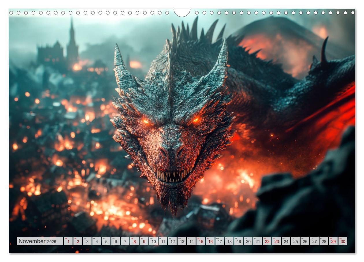 Bild: 9783457181461 | MÄCHTIGE DRACHEN Mystische Wesen (Wandkalender 2025 DIN A3 quer),...