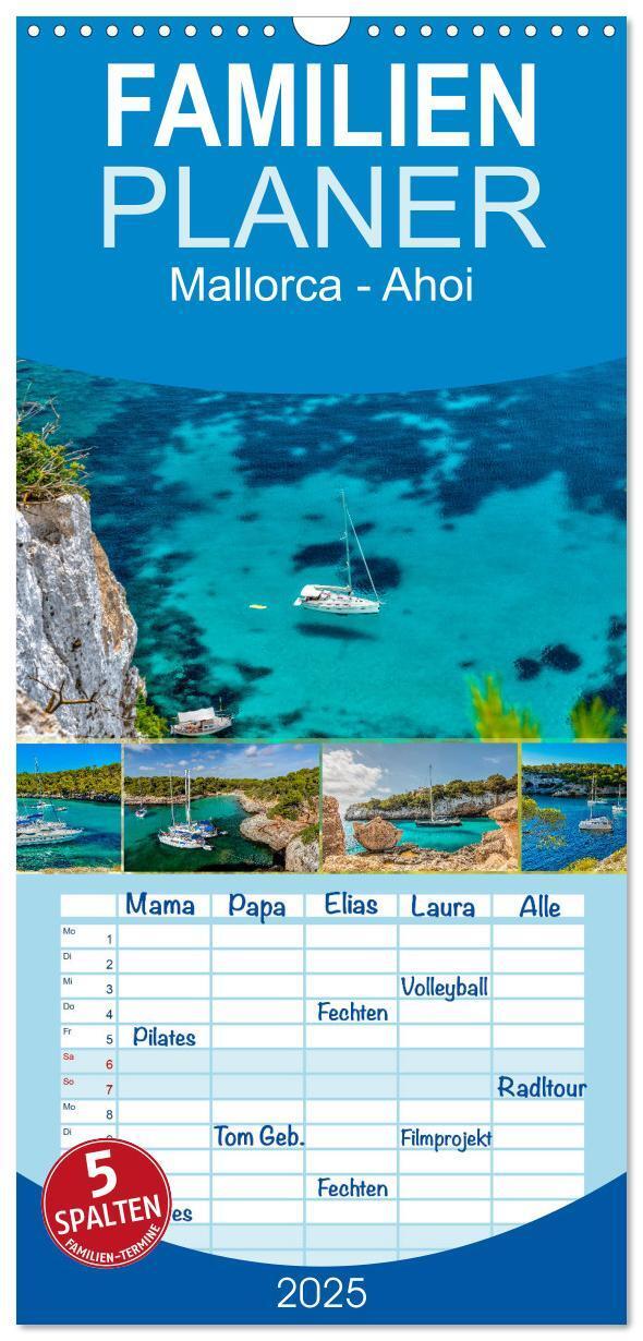 Cover: 9783457118054 | Familienplaner 2025 - Mallorca - Ahoi mit 5 Spalten (Wandkalender,...