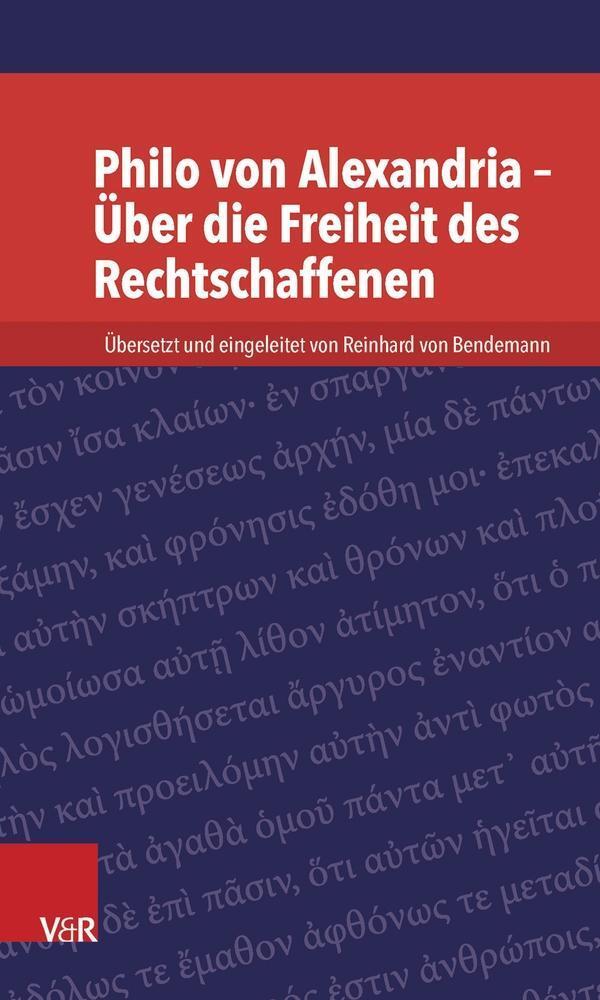 Cover: 9783525534656 | Philo von Alexandria - Über die Freiheit des Rechtschaffenen | Buch