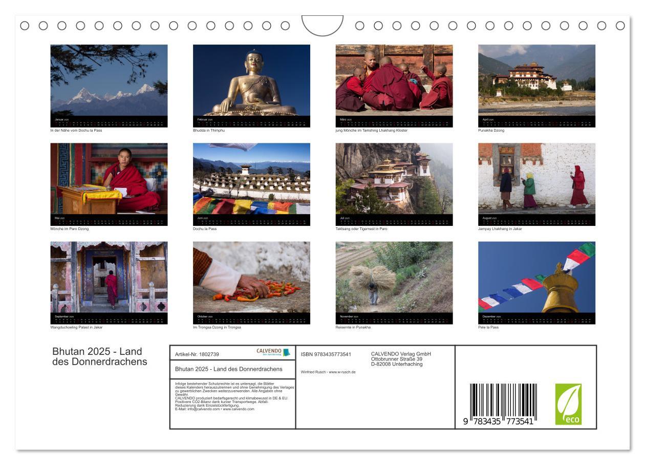 Bild: 9783435773541 | Bhutan 2025 - Land des Donnerdrachens (Wandkalender 2025 DIN A4...