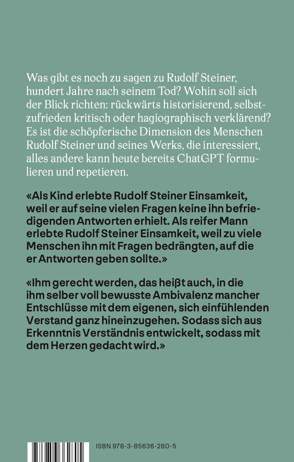 Rückseite: 9783856362805 | Unter den Augen des Himmels | Das Leben Rudolf Steiners | Laudert