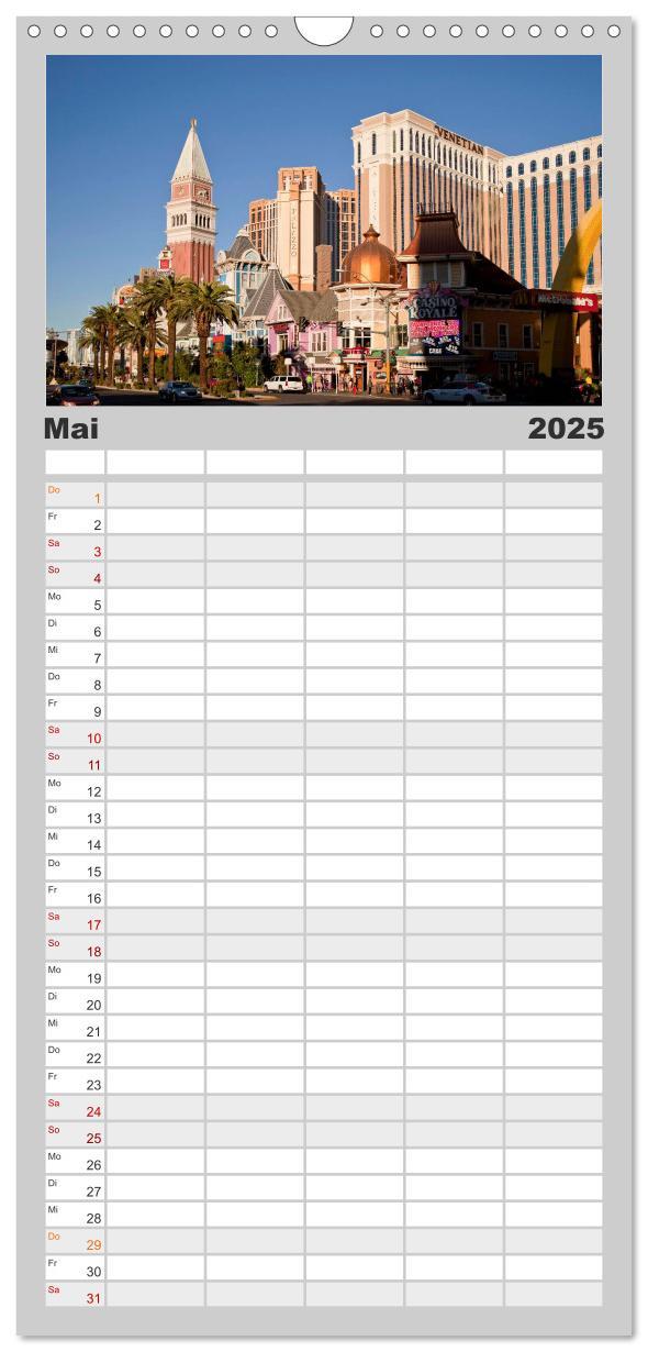 Bild: 9783457118382 | Familienplaner 2025 - Las Vegas mit 5 Spalten (Wandkalender, 21 x...