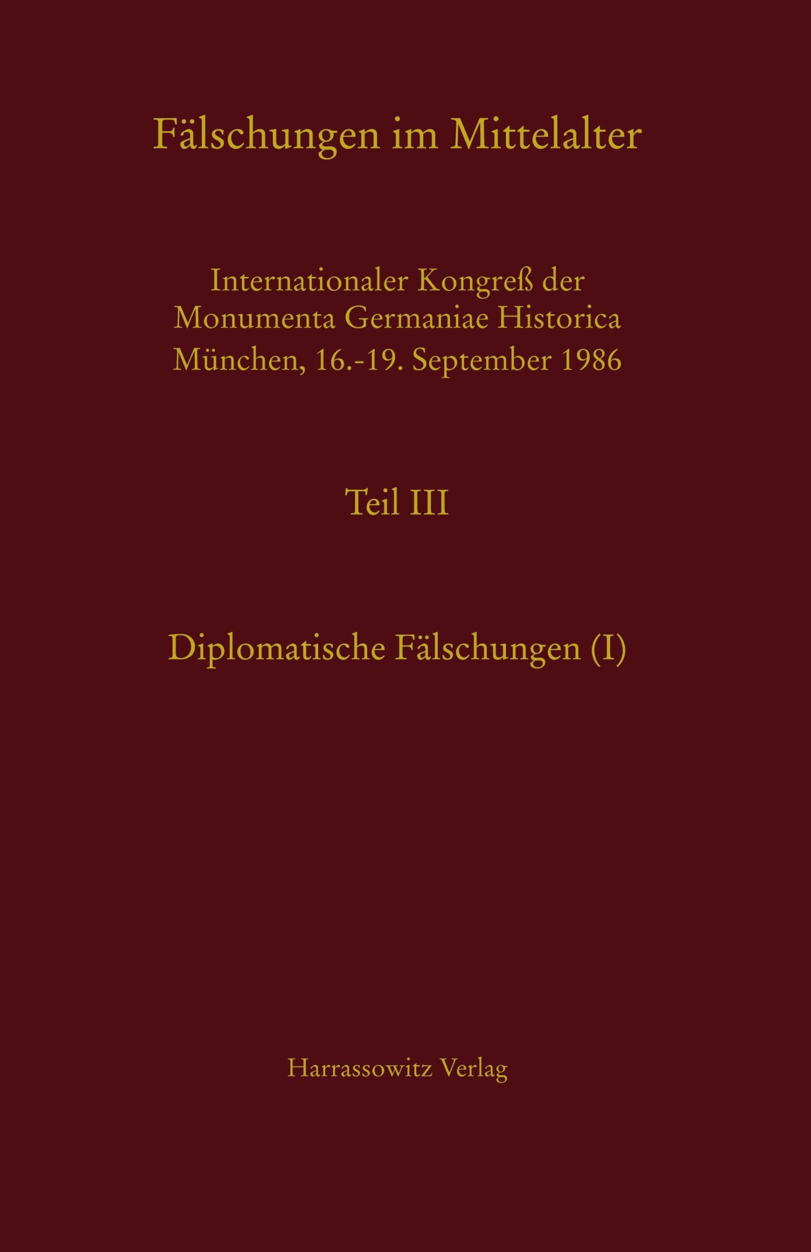 Cover: 9783447171137 | Fälschungen im Mittelalter | Monumenta Germaniae Historica | Buch