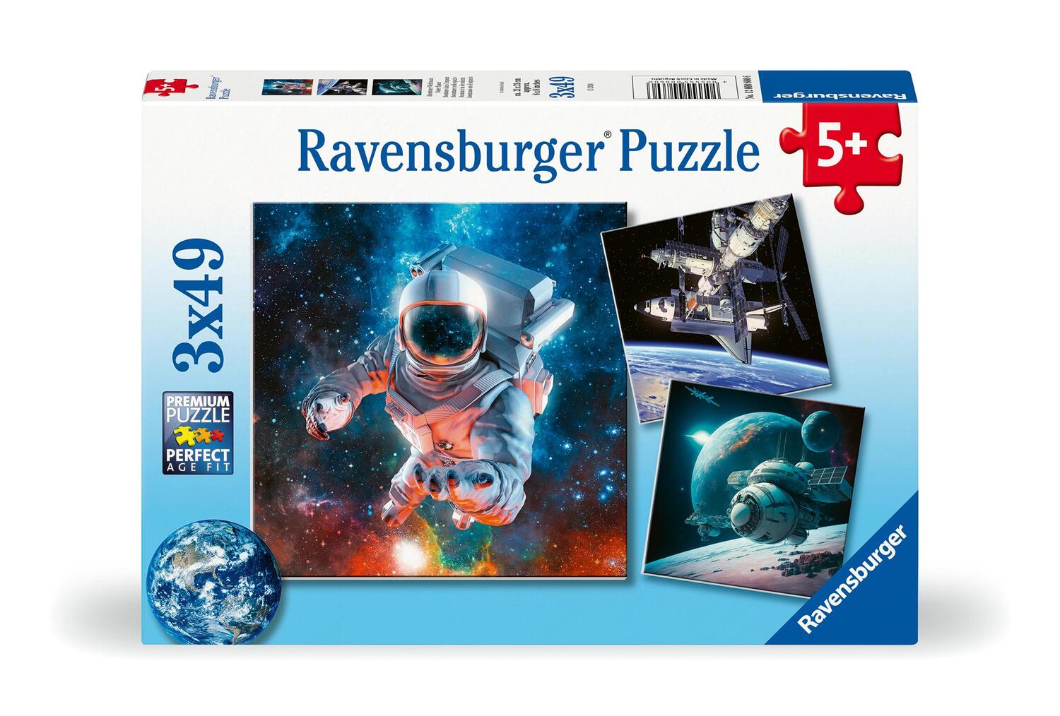 Cover: 4005555008606 | Ravensburger Kinderpuzzle - 12000860 Abenteuer Weltraum- 3x49 Teile...