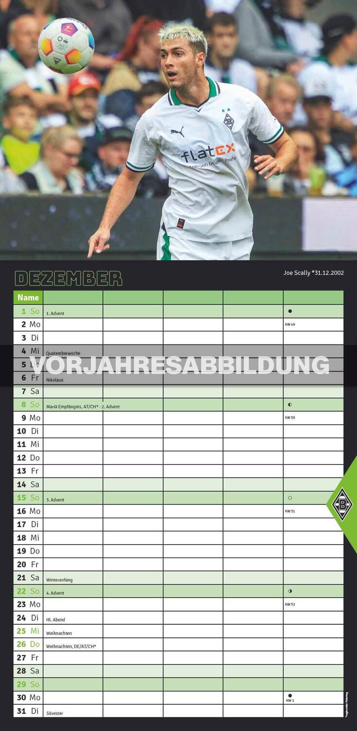 Bild: 4002725994387 | Borussia Mönchengladbach 2025 - Familien-Planer - Fan-Kalender -...