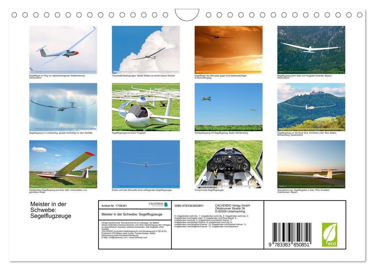 Bild: 9783383850851 | Meister in der Schwebe: Segelflugzeuge (Wandkalender 2025 DIN A4...