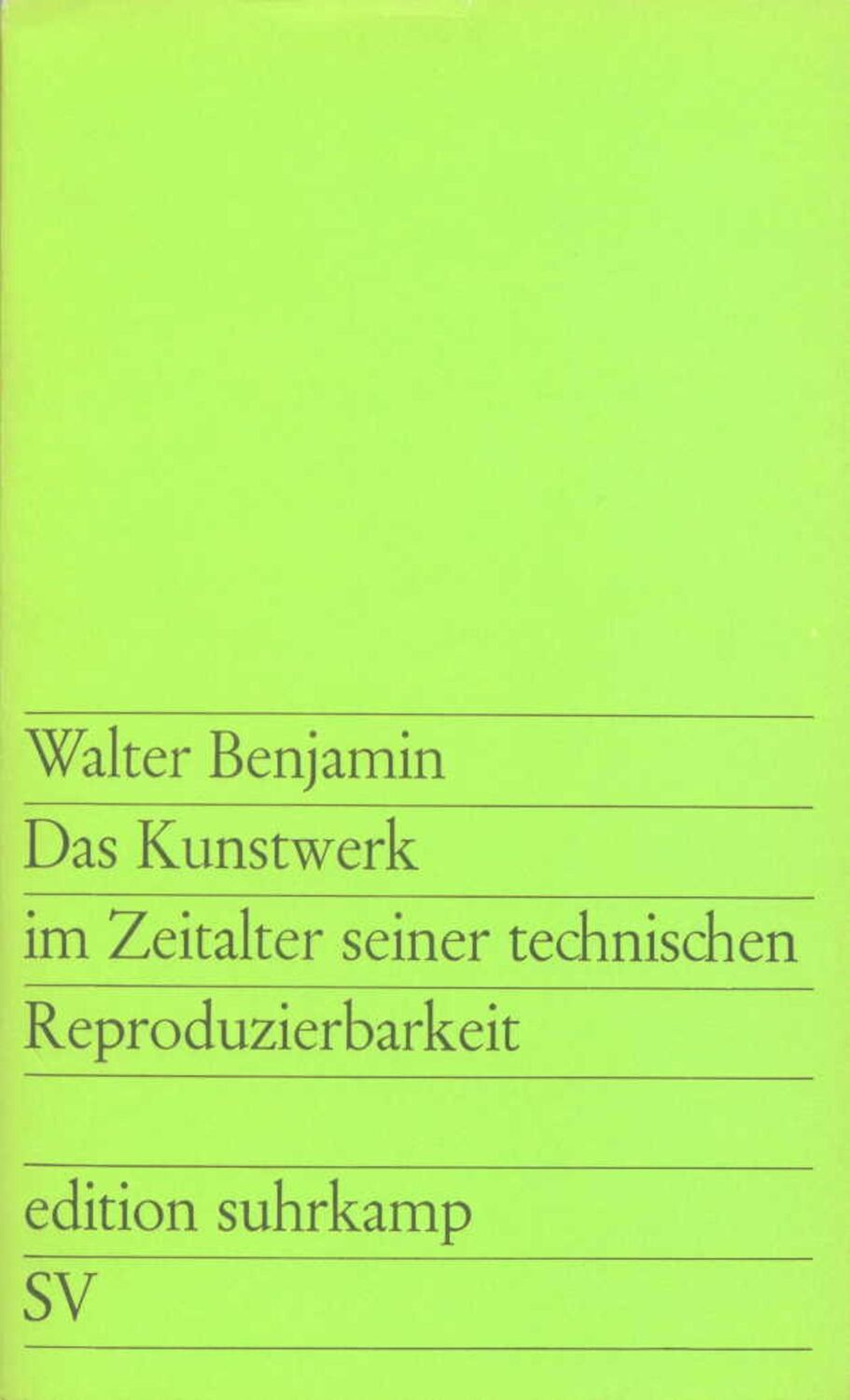 Cover: 9783518100288 | Das Kunstwerk im Zeitalter seiner technischen Reproduzierbarkeit