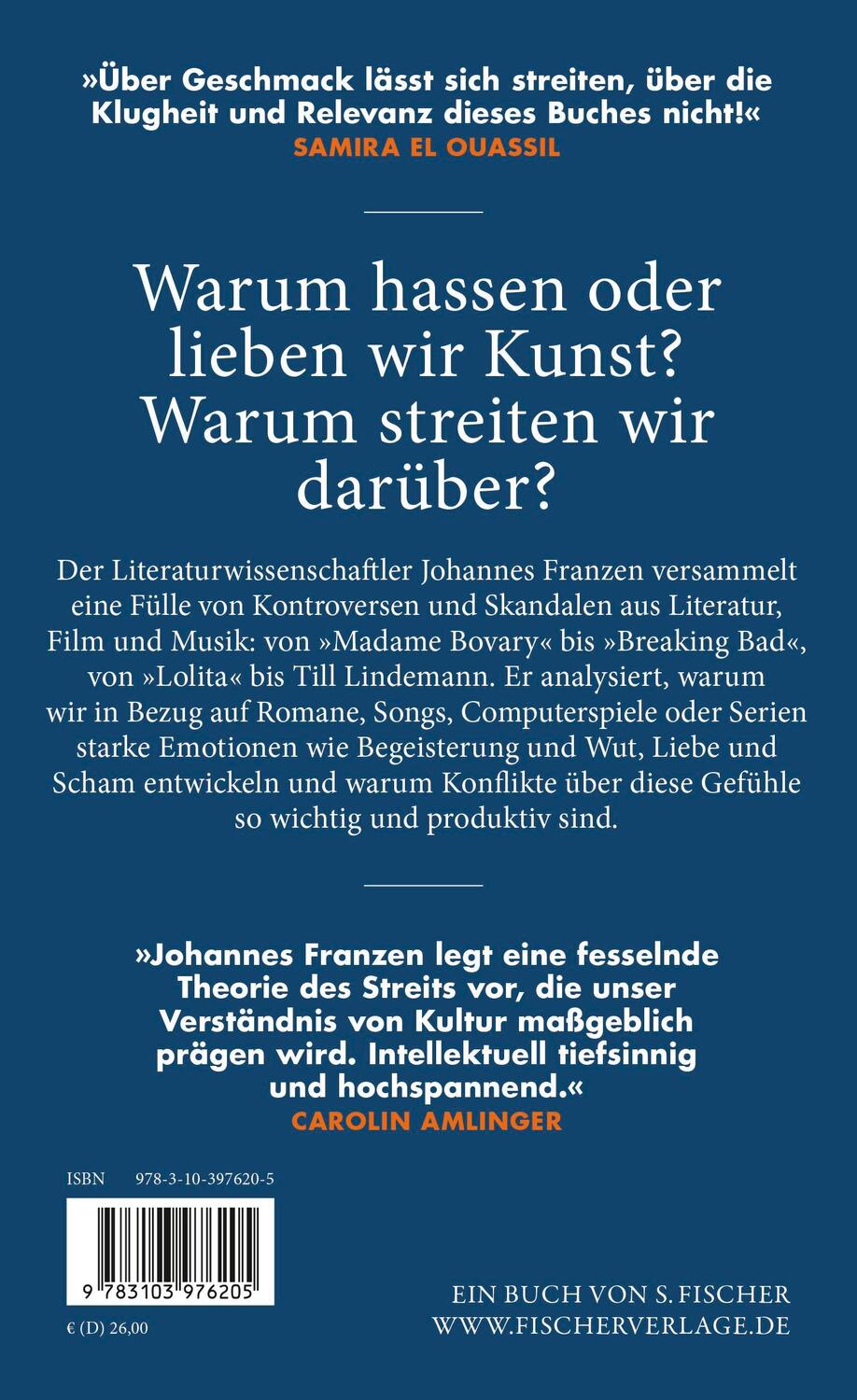 Rückseite: 9783103976205 | Wut und Wertung | Warum wir über Geschmack streiten | Johannes Franzen