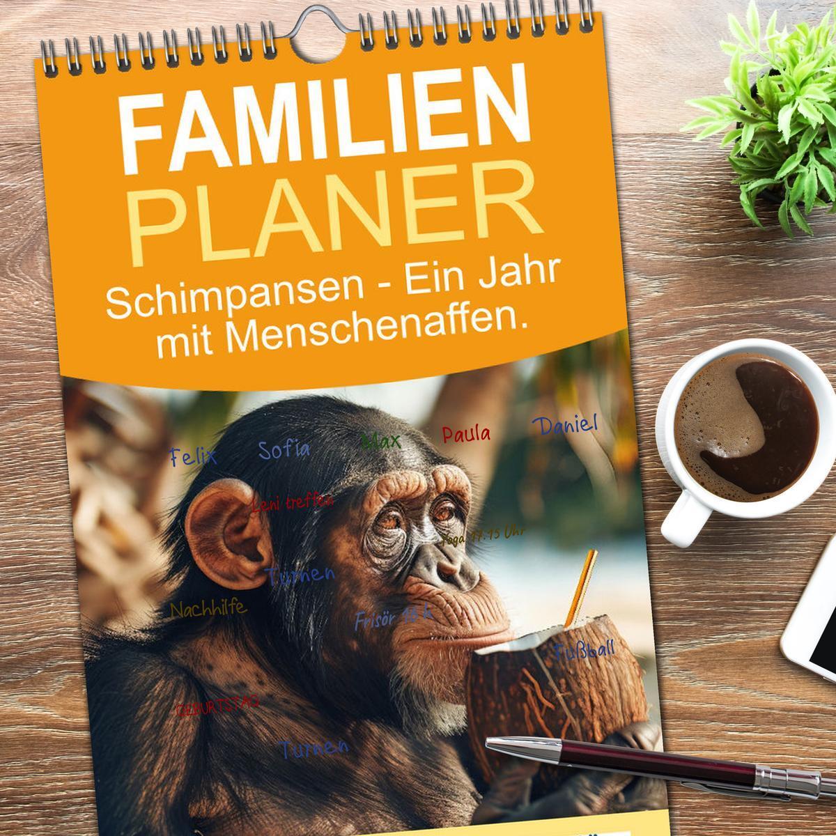 Bild: 9783457155134 | Familienplaner 2025 - Schimpansen - Ein Jahr mit Menschenaffen. mit...