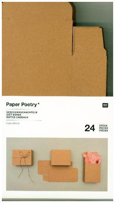 Cover: 4051271390020 | Adventskalender Boxen Kraftpapier, 24 Stück | 24 Boxen à 4 x 8 x 10 cm