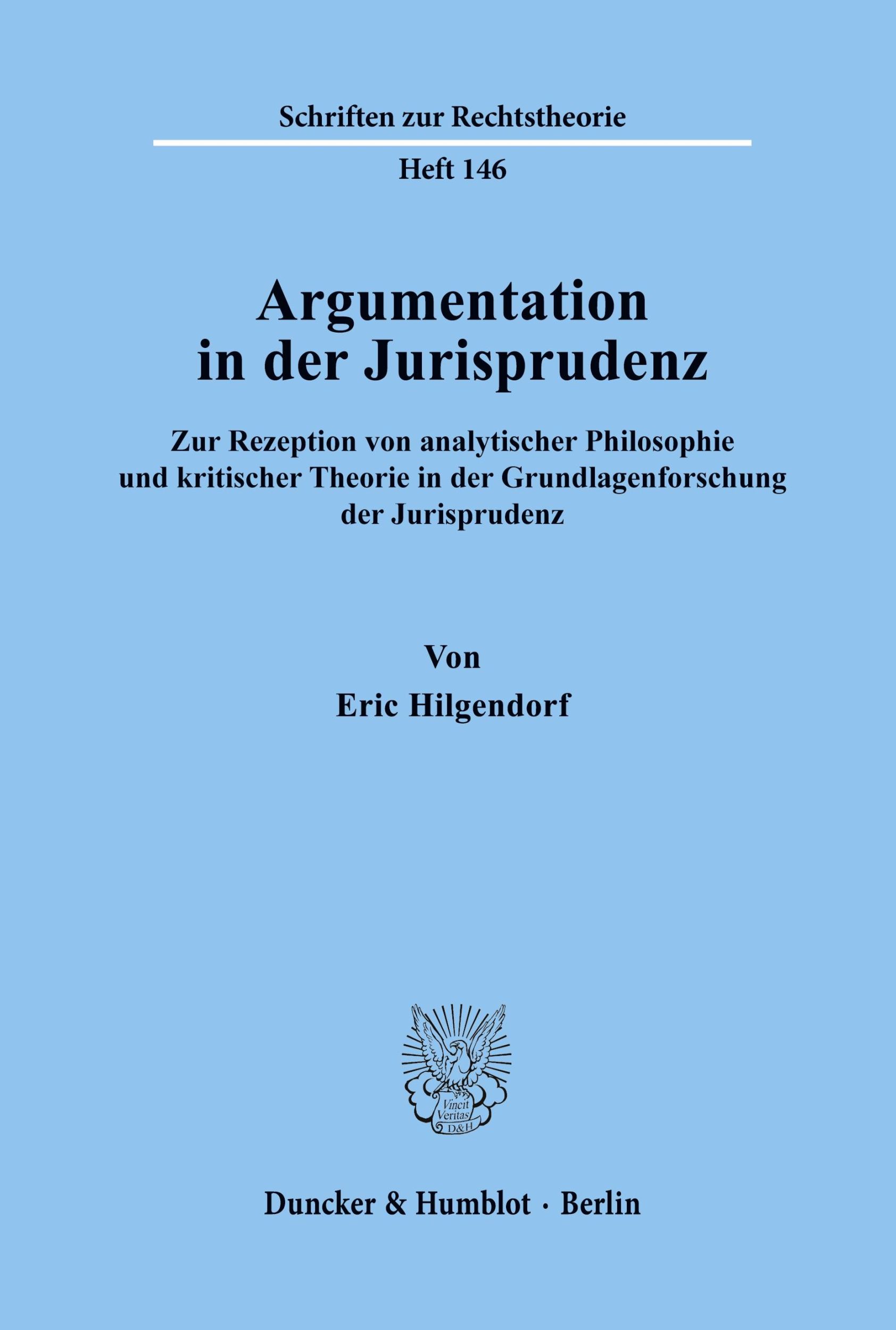 Cover: 9783428072620 | Argumentation in der Jurisprudenz. | Eric Hilgendorf | Taschenbuch