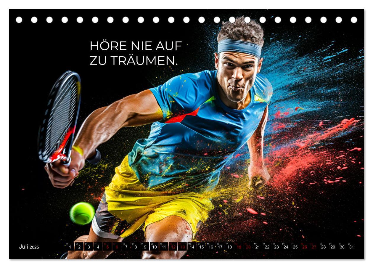 Bild: 9783383874307 | Tennis und Motivation (Tischkalender 2025 DIN A5 quer), CALVENDO...