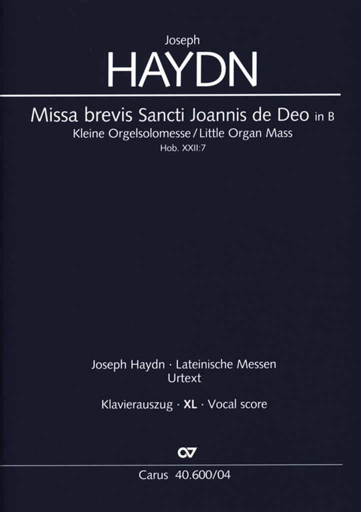 Cover: 9790007240967 | Missa brevis Sancti Joannis de Deo (Klavierauszug XL) | Joseph Haydn