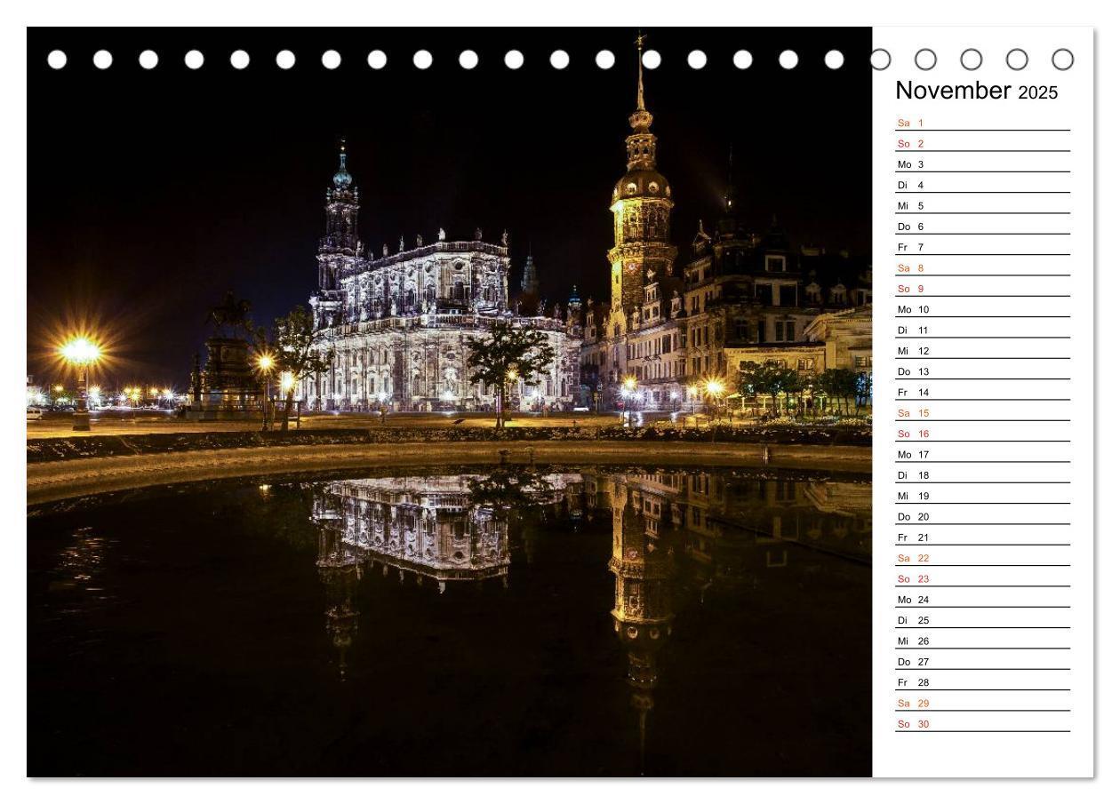 Bild: 9783435511303 | Eine Nacht in Dresden (Tischkalender 2025 DIN A5 quer), CALVENDO...