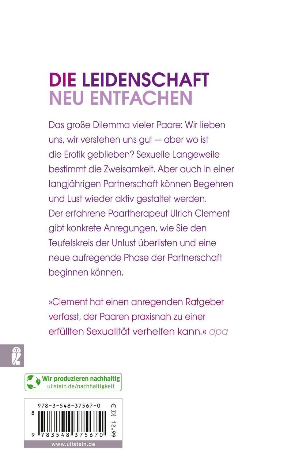 Rückseite: 9783548375670 | Guter Sex trotz Liebe | Wege aus der verkehrsberuhigten Zone | Clement