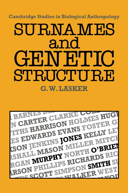 Cover: 9780521302852 | Surnames and Genetic Structure | Gabriel Ward Lasker | Buch | Englisch