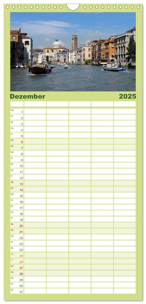 Bild: 9783457120248 | Familienplaner 2025 - Venedig mit 5 Spalten (Wandkalender, 21 x 45...