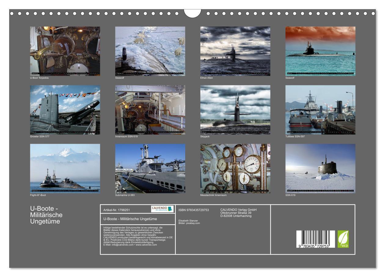 Bild: 9783435729753 | U-Boote - Militärische Ungetüme (Wandkalender 2025 DIN A3 quer),...