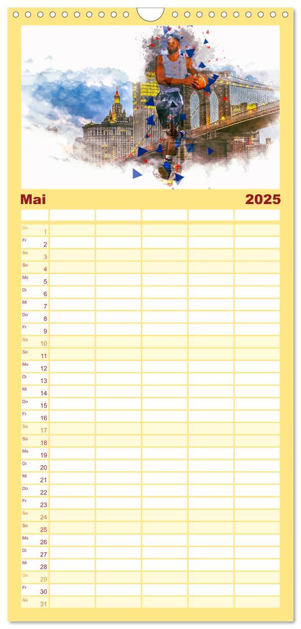 Bild: 9783457114131 | Familienplaner 2025 - Basketball Art mit 5 Spalten (Wandkalender,...