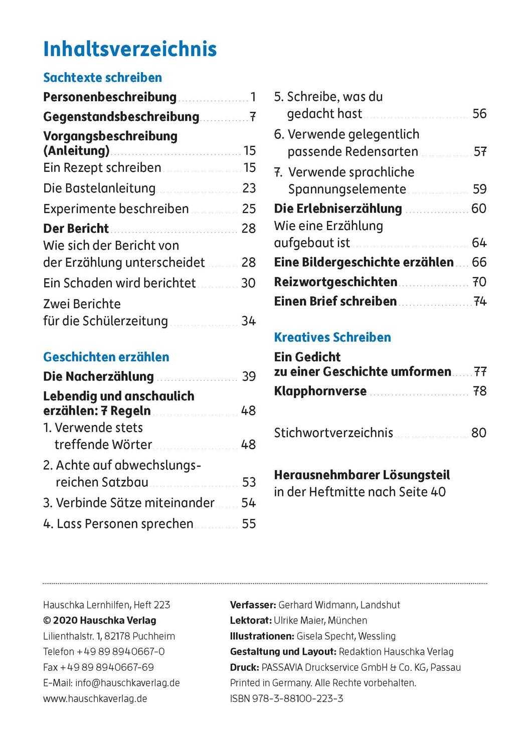 Bild: 9783881002233 | Aufsatz Deutsch 4. Klasse | Gerhard Widmann | Broschüre | Deutsch