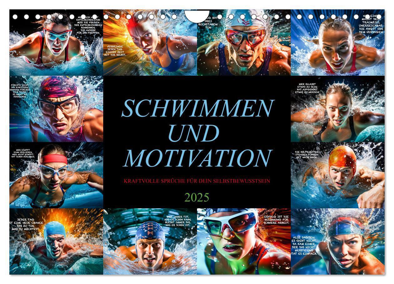 Cover: 9783383849862 | Schwimmen und Motivation (Wandkalender 2025 DIN A4 quer), CALVENDO...