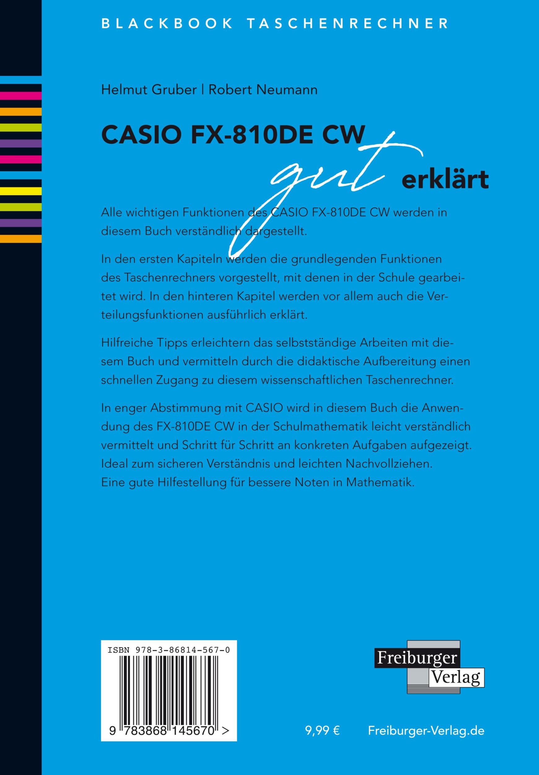 Rückseite: 9783868145670 | CASIO fx-810DE CW gut erklärt | Helmut Gruber (u. a.) | Taschenbuch