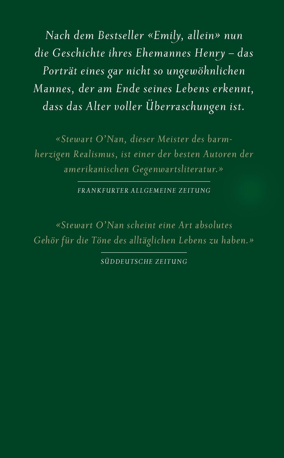 Rückseite: 9783498001216 | Henry persönlich | Stewart O'Nan | Buch | Deutsch | 2019 | Rowohlt