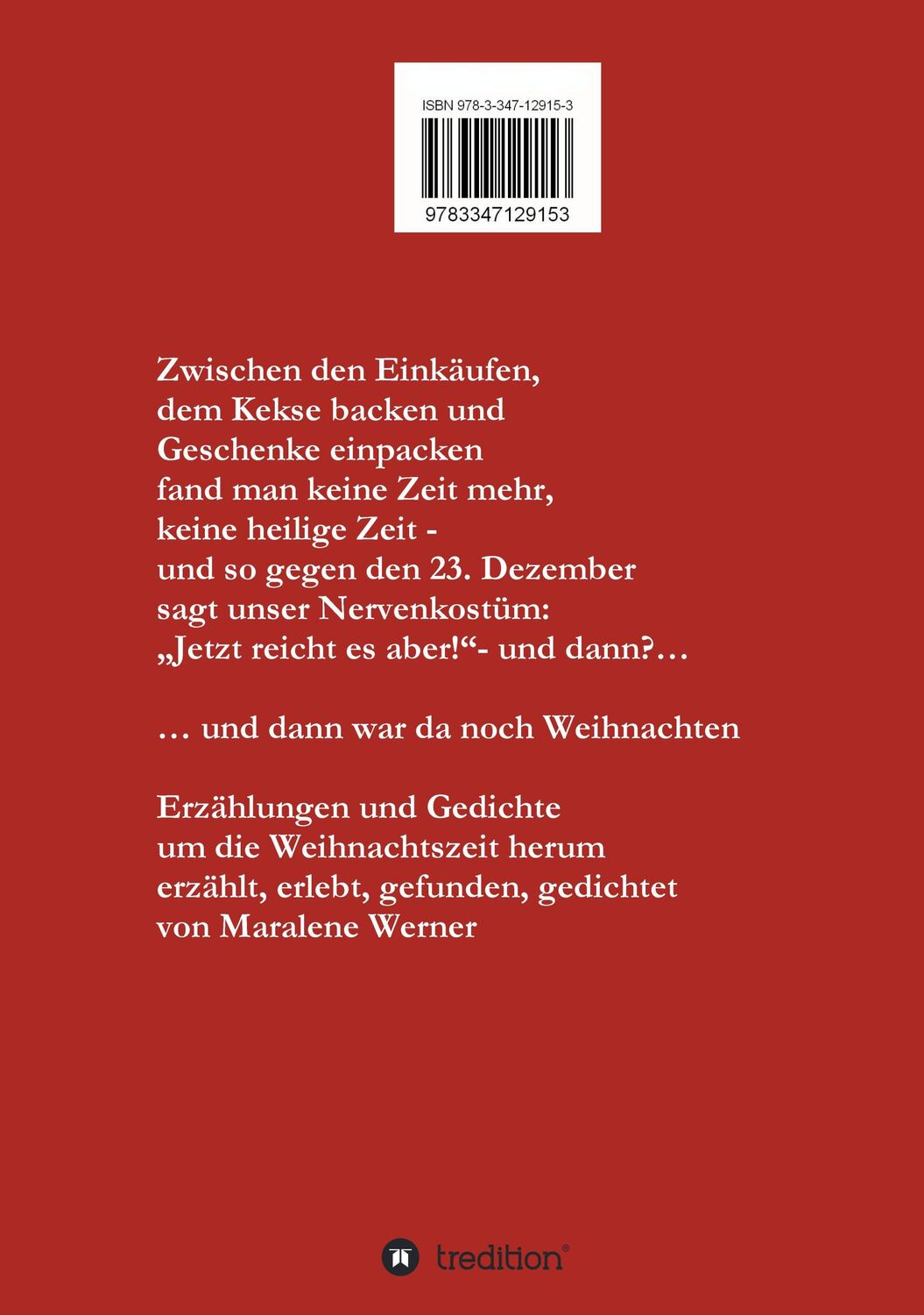 Rückseite: 9783347129153 | ... und dann war da noch Weihnachten | Weihnachtliche Geschichten