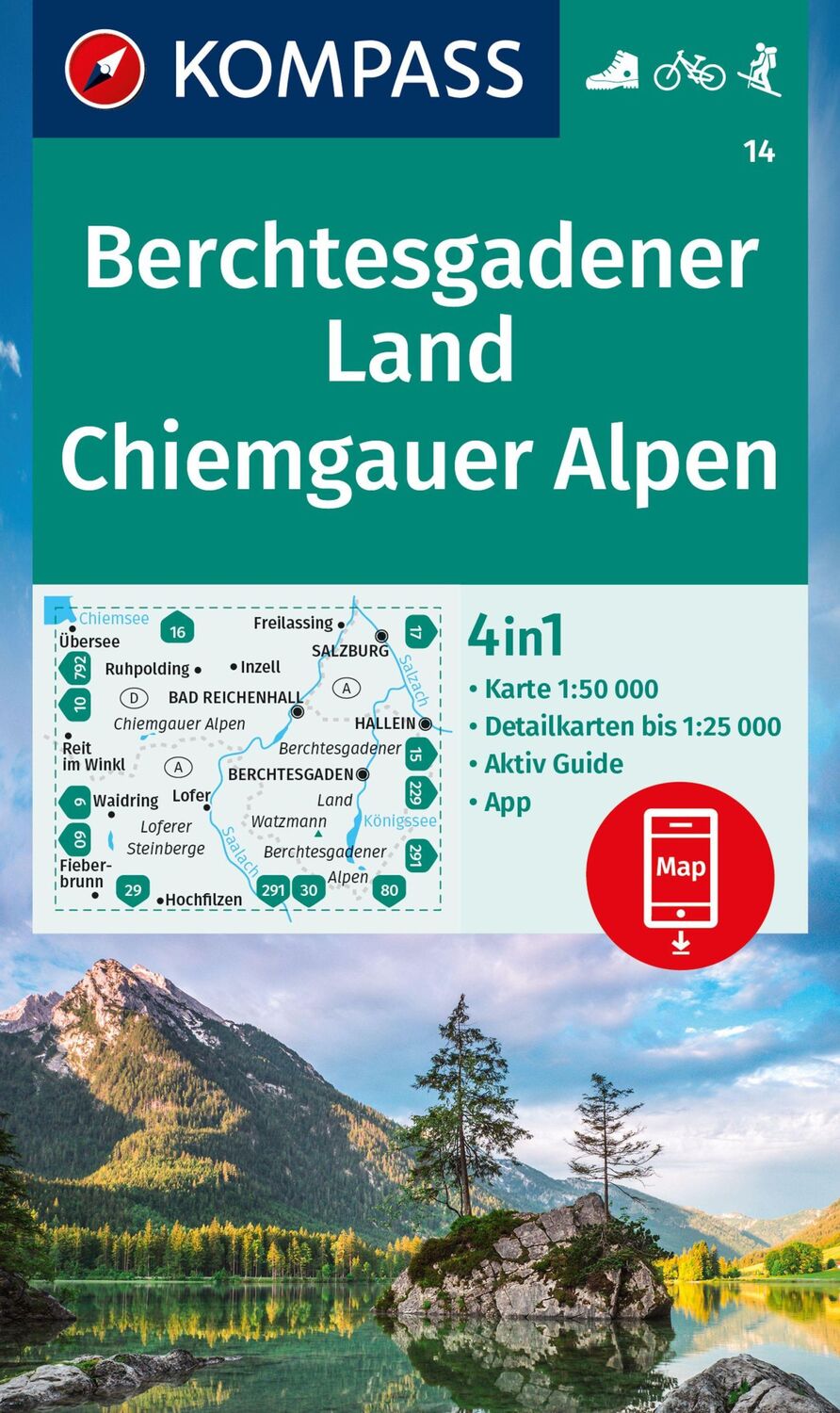 Cover: 9783991218272 | KOMPASS Wanderkarte 14 Berchtesgadener Land, Chiemgauer Alpen 1:50.000