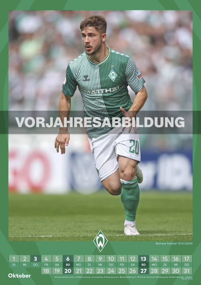 Bild: 4002725994493 | N NEUMANNVERLAGE - Werder Bremen 2025 Wandkalender, 29,7x42cm,...