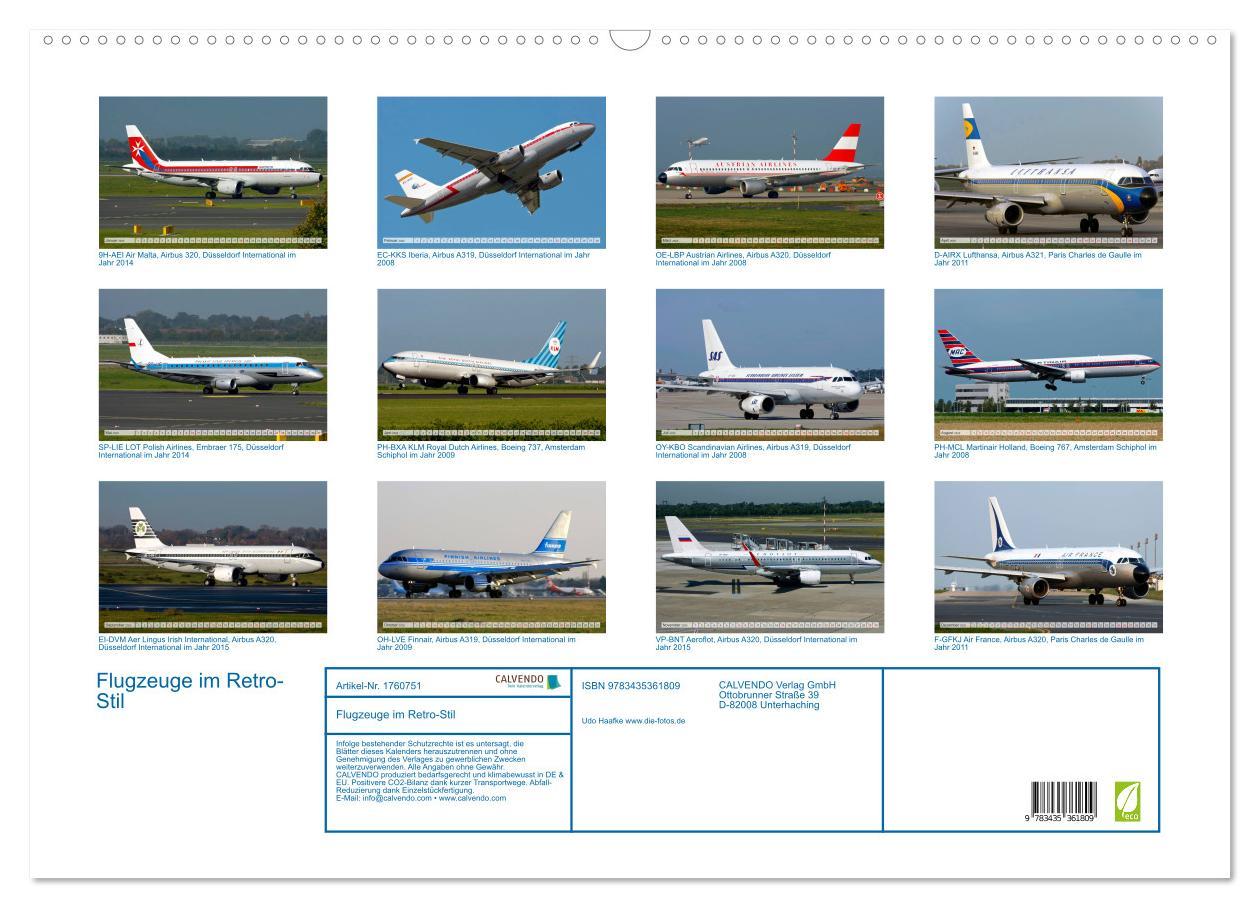 Bild: 9783435361809 | Flugzeuge im Retro-Stil (Wandkalender 2025 DIN A2 quer), CALVENDO...