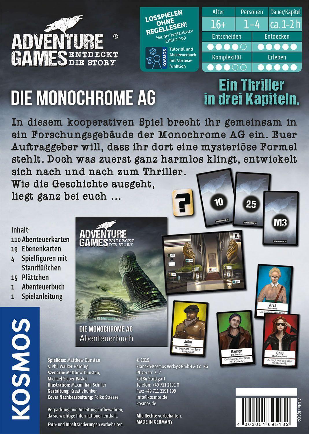 Bild: 4002051695132 | Adventure Games - Die Monochrome AG | 1 - 4 Spieler | Spiel | Deutsch