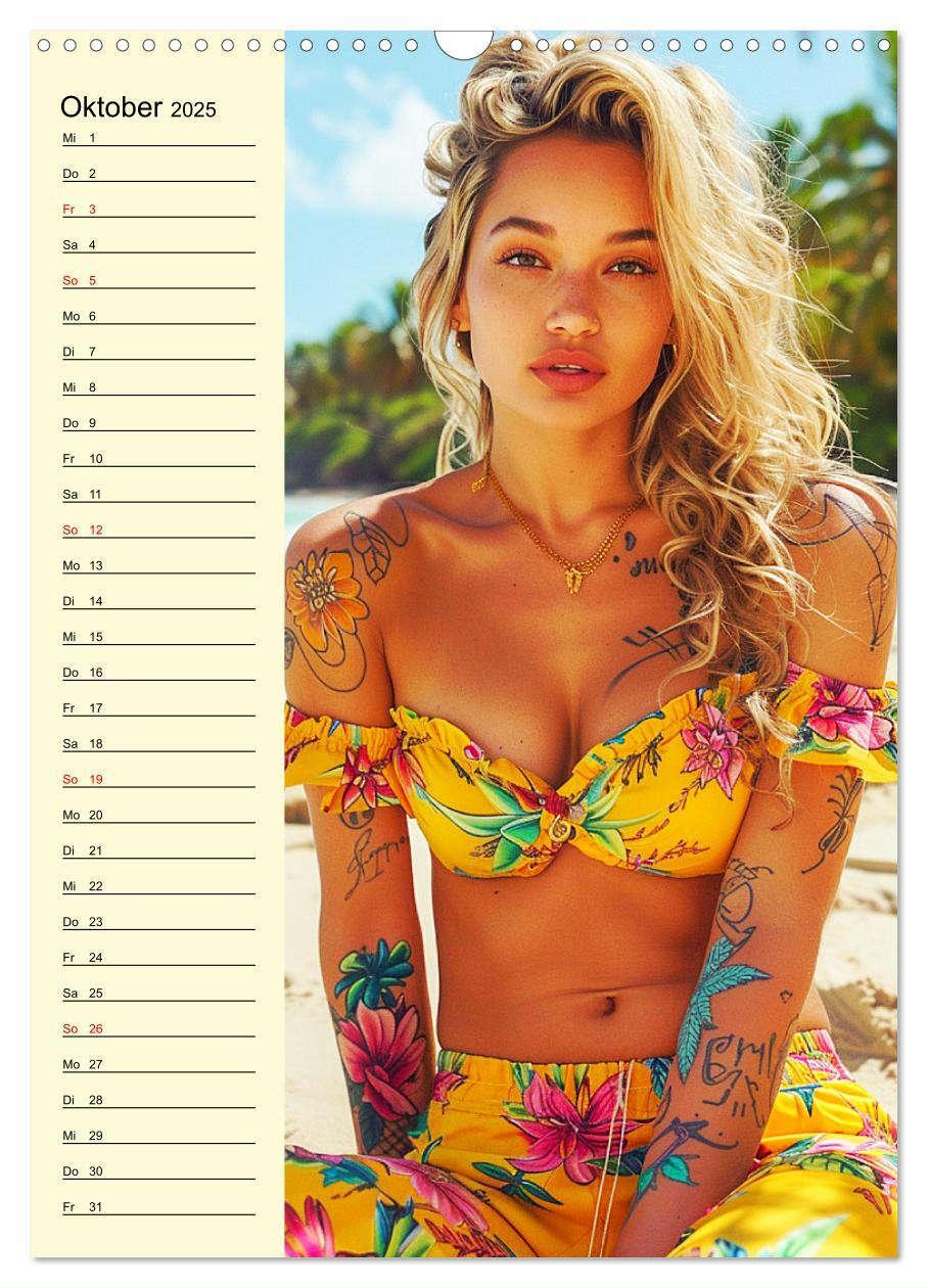 Bild: 9783457129180 | Coole Tatoo-Girls. Hübsch, modern und selbstbewusst (Wandkalender...