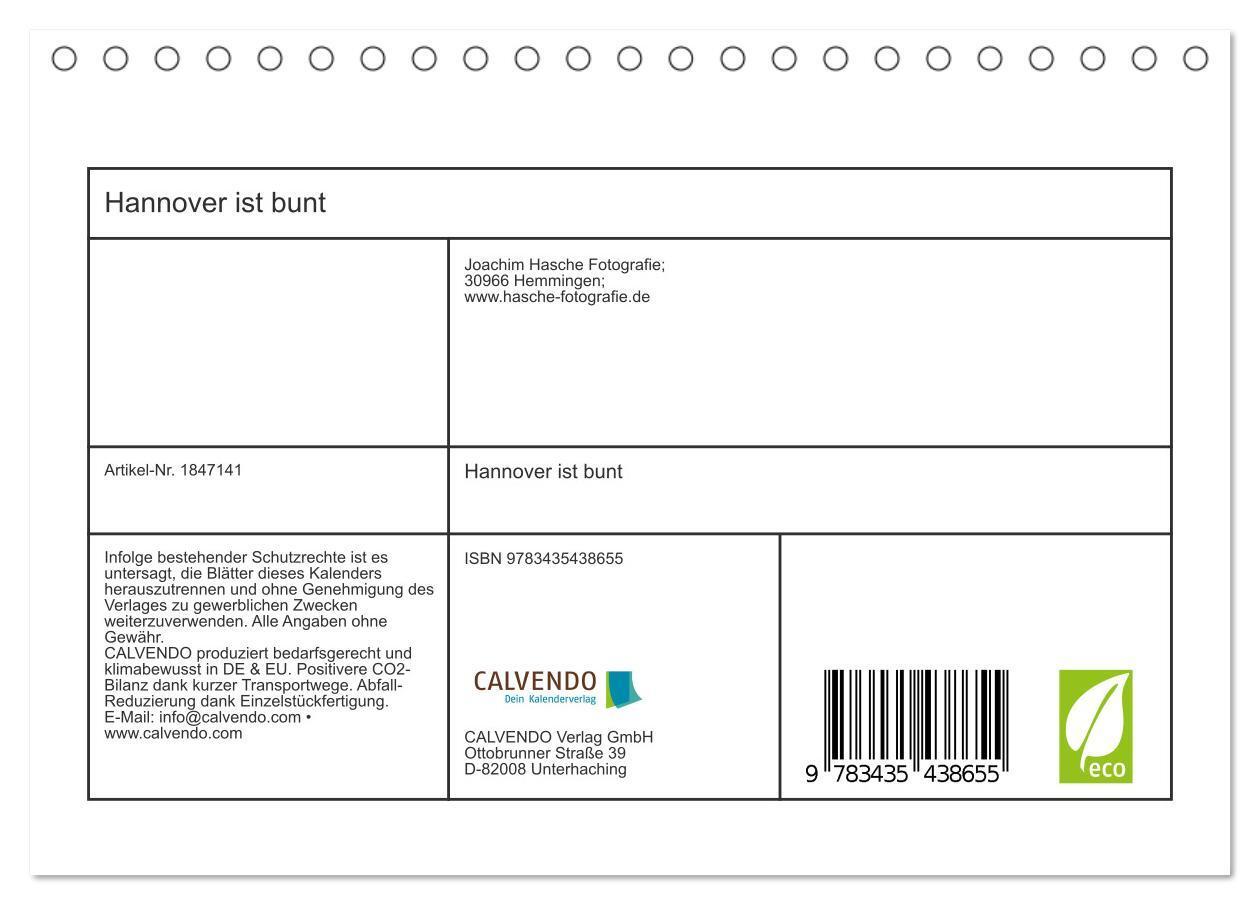 Bild: 9783435438655 | Hannover ist bunt (Tischkalender 2025 DIN A5 quer), CALVENDO...