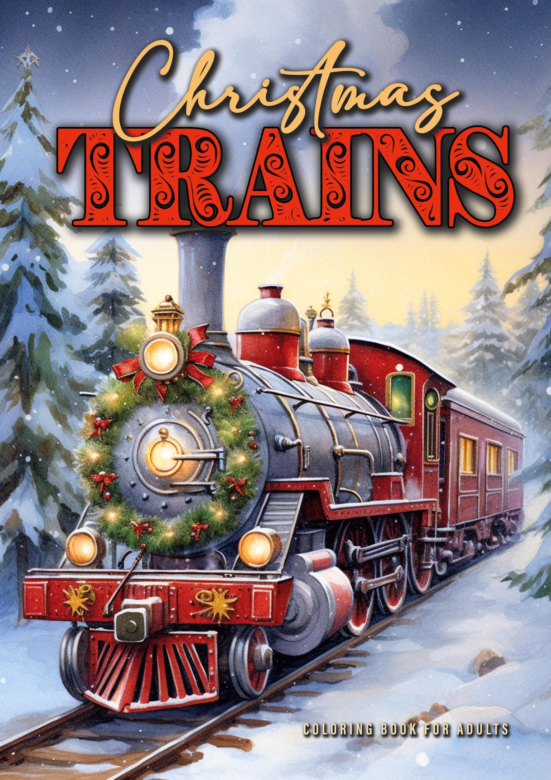 Cover: 9783758423369 | Christmas Trains Coloring Book for Adults | Monsoon Publishing | Buch