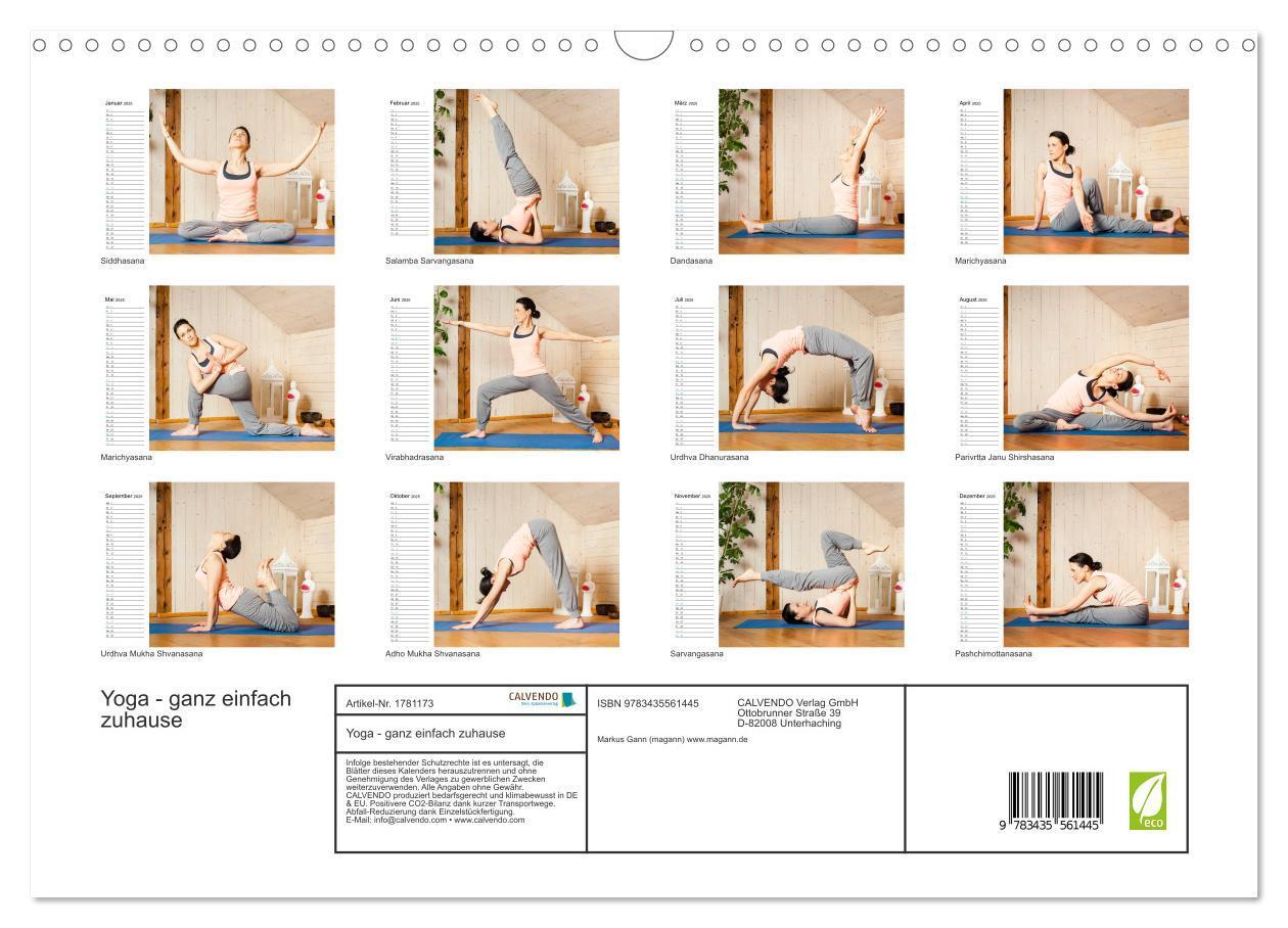 Bild: 9783435561445 | Yoga - ganz einfach zuhause (Wandkalender 2025 DIN A3 quer),...