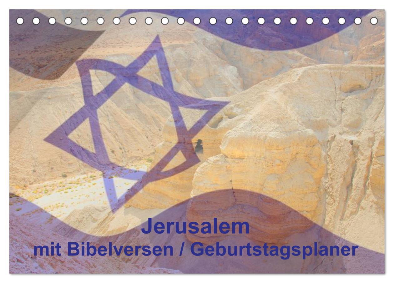 Cover: 9783435764853 | Jerusalem mit Bibelversen / Geburtstagsplaner (Tischkalender 2025...