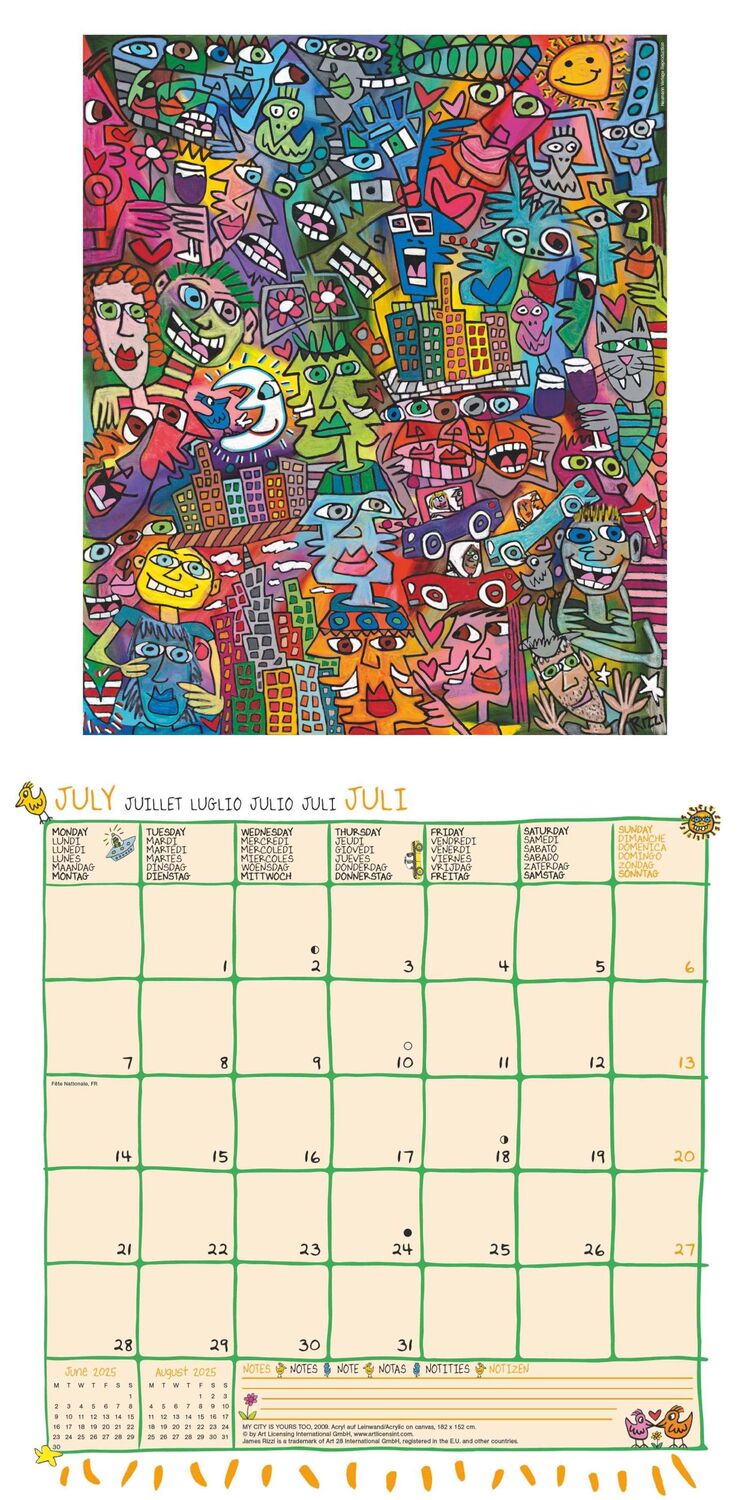 Bild: 4002725994073 | James Rizzi 2025 - Wand-Kalender - Broschüren-Kalender - 30x30 -...