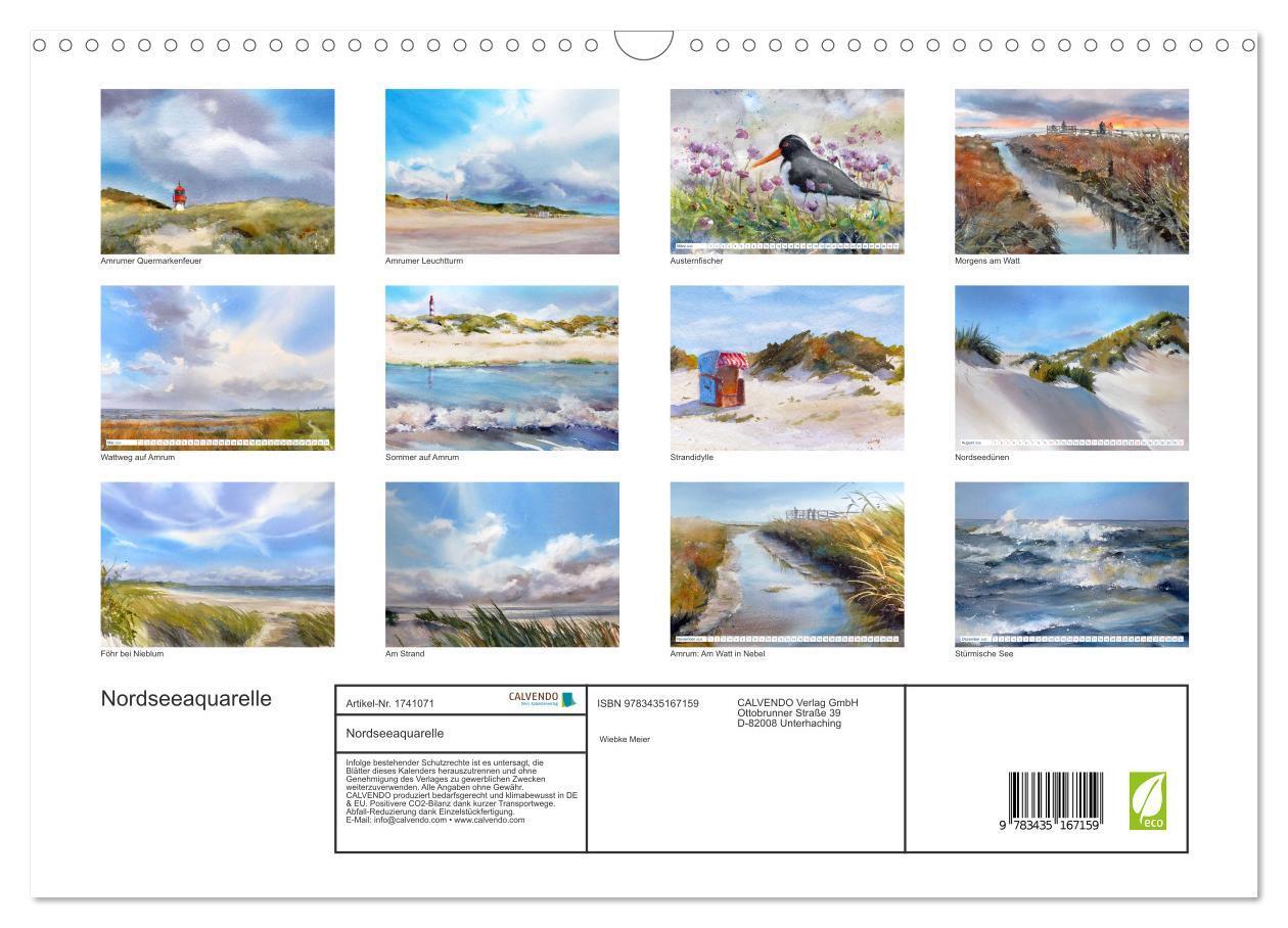 Bild: 9783435167159 | Nordseeaquarelle (Wandkalender 2025 DIN A3 quer), CALVENDO...