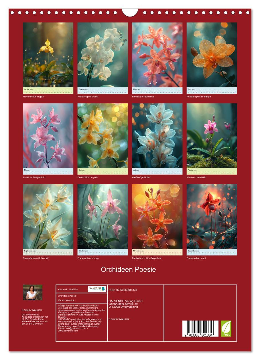 Bild: 9783383801334 | Orchideen Poesie (Wandkalender 2025 DIN A3 hoch), CALVENDO...