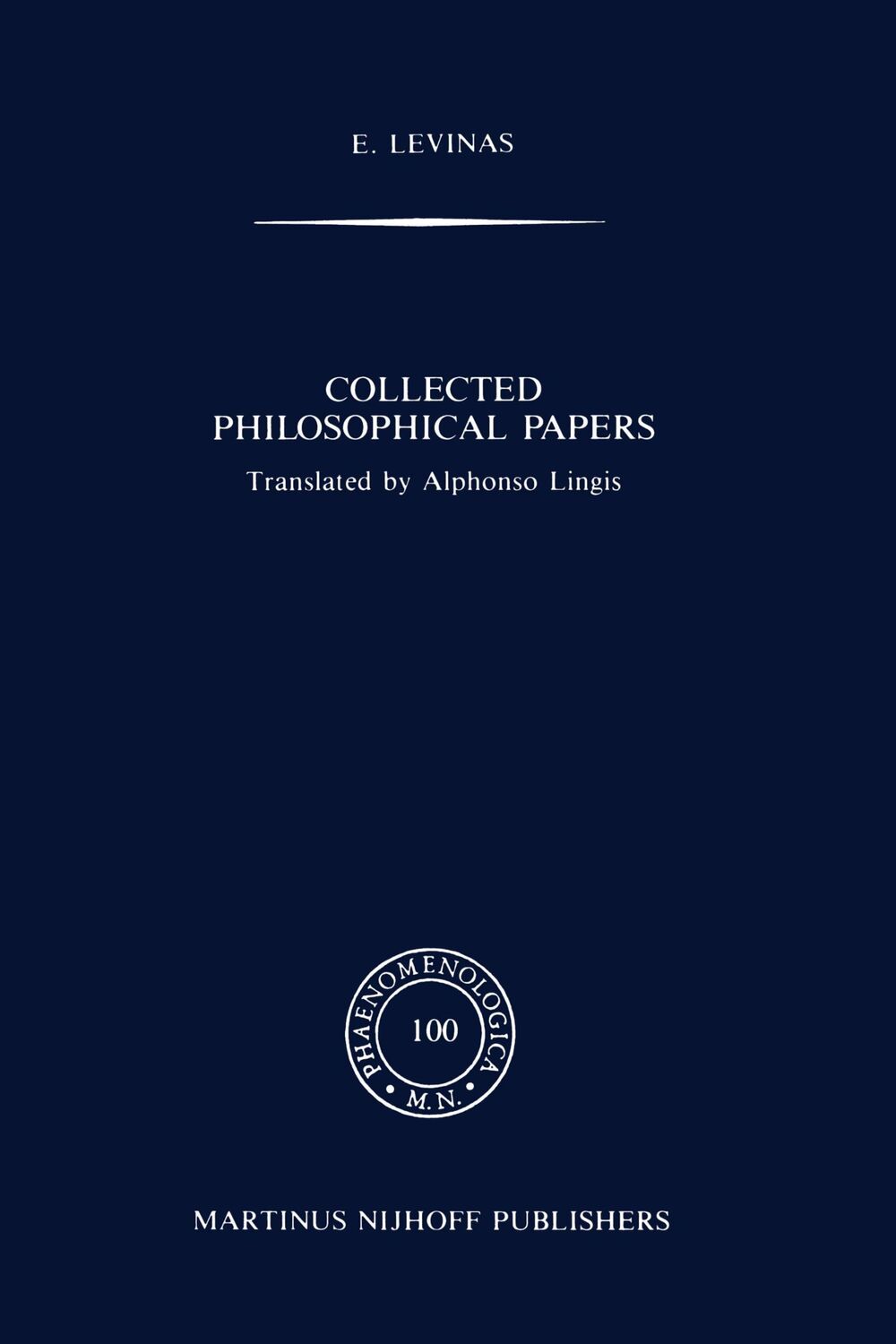 Cover: 9789024733958 | Collected Philosophical Papers | E. Levinas | Taschenbuch | Paperback