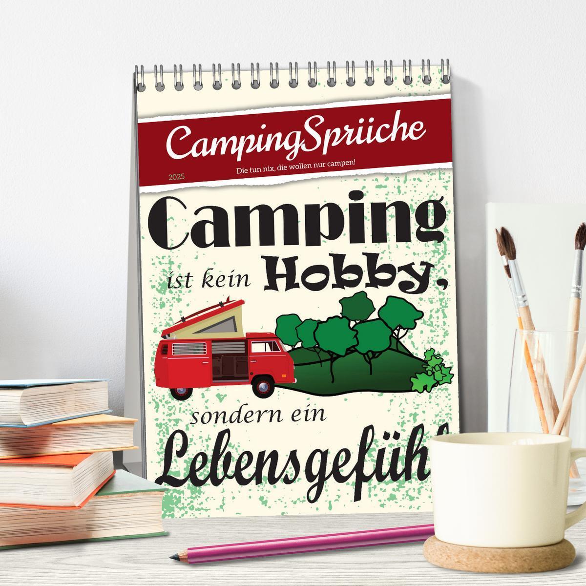 Bild: 9783435884001 | CampingSprüche (Tischkalender 2025 DIN A5 hoch), CALVENDO...