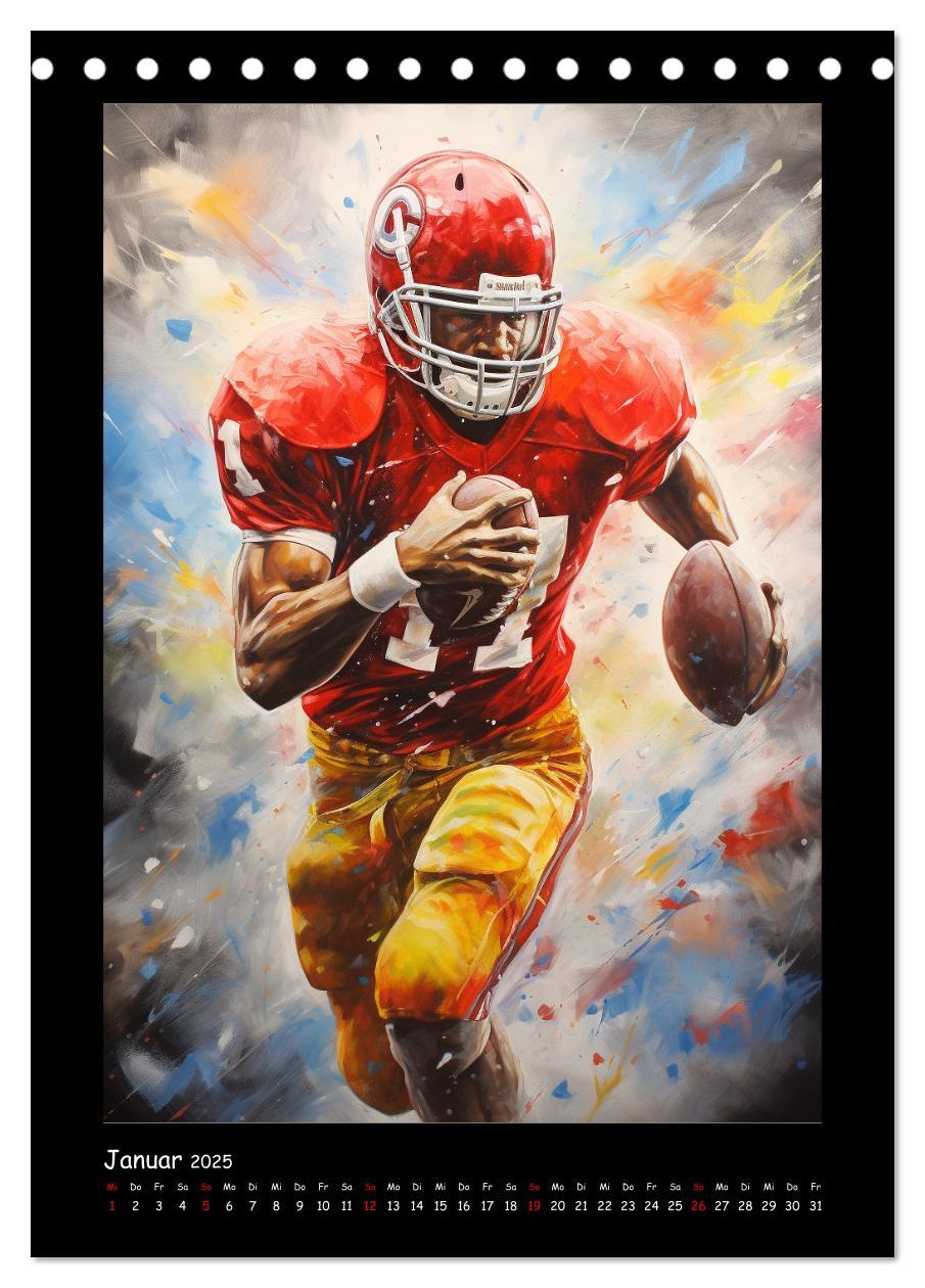 Bild: 9783435864256 | American Football. Paintings (Tischkalender 2025 DIN A5 hoch),...