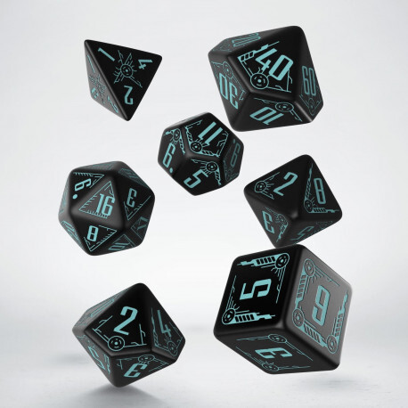 Cover: 5907699493425 | Galactic Black &amp; blue Dice Set | Galactic Dice | QWOGAL67 | Q-workshop