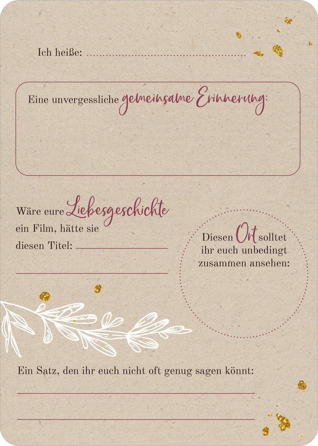 Bild: 4014489131045 | 50 Gästebuchkarten zur Hochzeit | Zum Eintragen, Aufheben und Erinnern